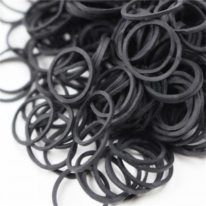 Spot groothandel diameter 0,8 inch zwarte wegwerp hoge elastische rubberen band haar rubberen band